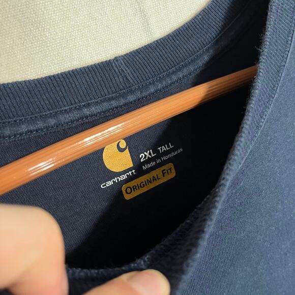 Carhartt‎ Men's Original Fit Long Sleeve Pocket T-Shirt Blue - Size 2XLT - Picture 4 of 7